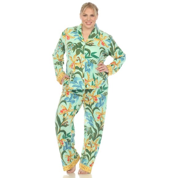 Plus Size Two Piece Wildflower Print Pajama Set - Picture 5 of 5
